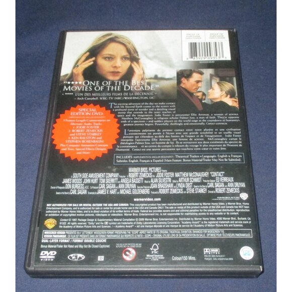 Contact (DVD, Canadian, Widescreen, 2009) - Picture 3 of 3